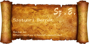 Szotyori Bernát névjegykártya
